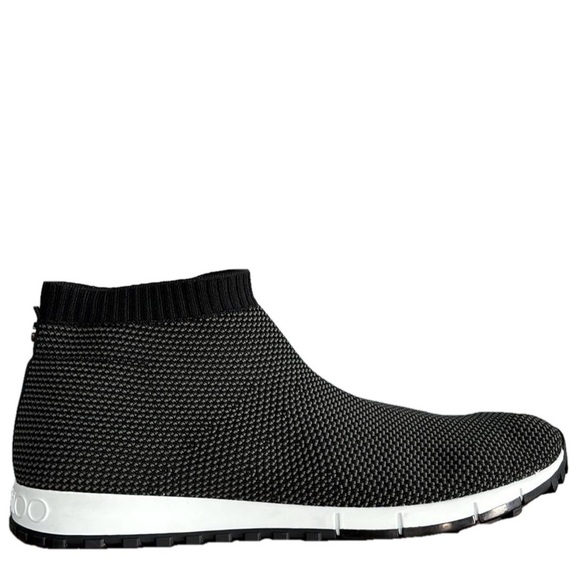 Jimmy Choo Men’s Norway FlyKnit Black Gray Pull on Sneakers size 42/US 9 - Picture 1 of 11